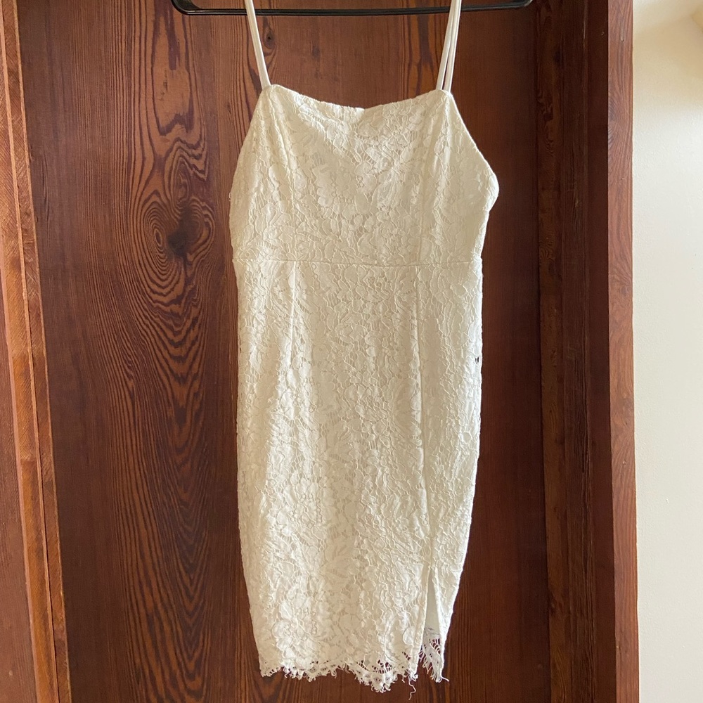 Hello Molly- White Lace Mini dress- Size S would fit XS as well